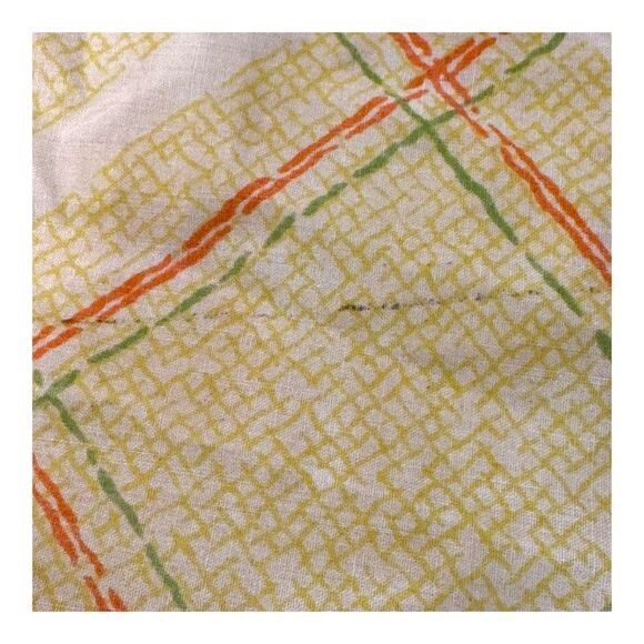 Vintage Yellow & Orange Plaid Pillowcase Standard Boho Kitsch Cottagecore Retro - Picture 3 of 6